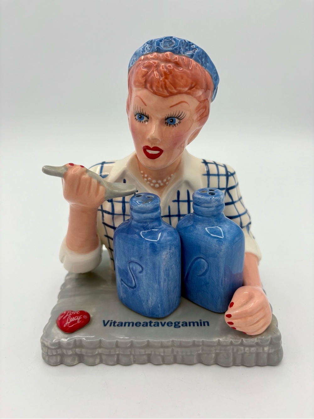 Vintage I Love Lucy Salt and Pepper Shakers Lucy Vegimvitamin Holder Collection